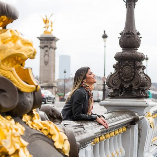 Ensaio na Ponte Alexandre III por fotógrafa brasileira em Paris