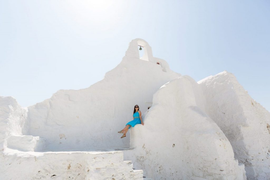 Ensaio feminino nas ilhas gregas com fotógrafa brasileira em Mykonos