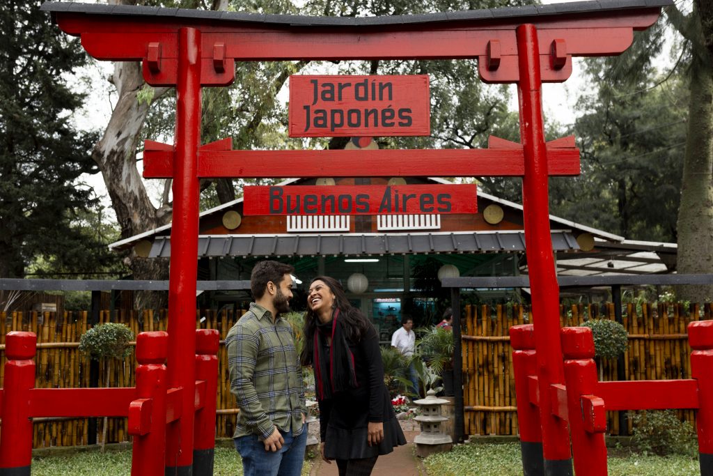 Ensaio lua de mel no Jardim Japonês por fotógrafo brasileiro em Buenos Aires