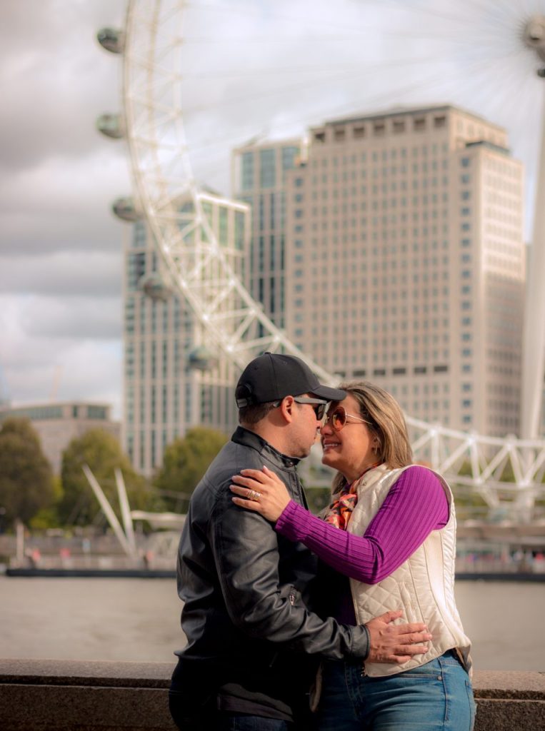 Ensaio de casal na London Eye com nosso fotógrafo brasileiro em Londres