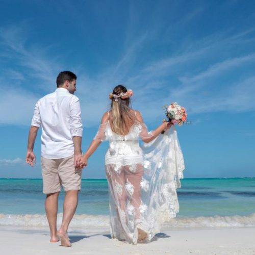Casamento simbólico na praia em Cancun - Fotógrafo brasileiro no Caribe